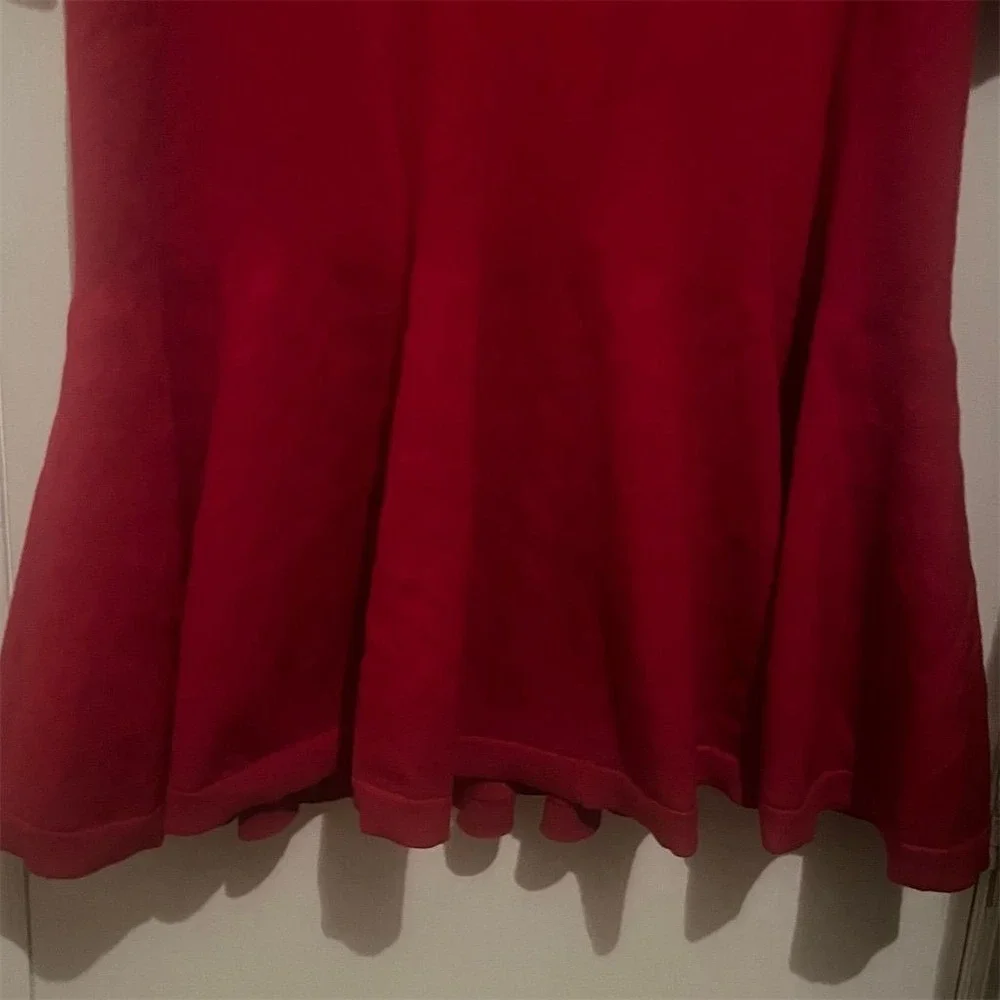 J.Crew Women's Merino Wool Red Twist Back Sweater Dress‎ Knee Length XL